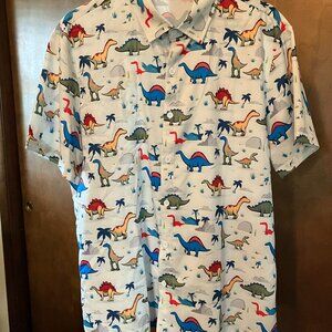Men's Manfinity short sleeve Dinosaur print shirt - Size Large